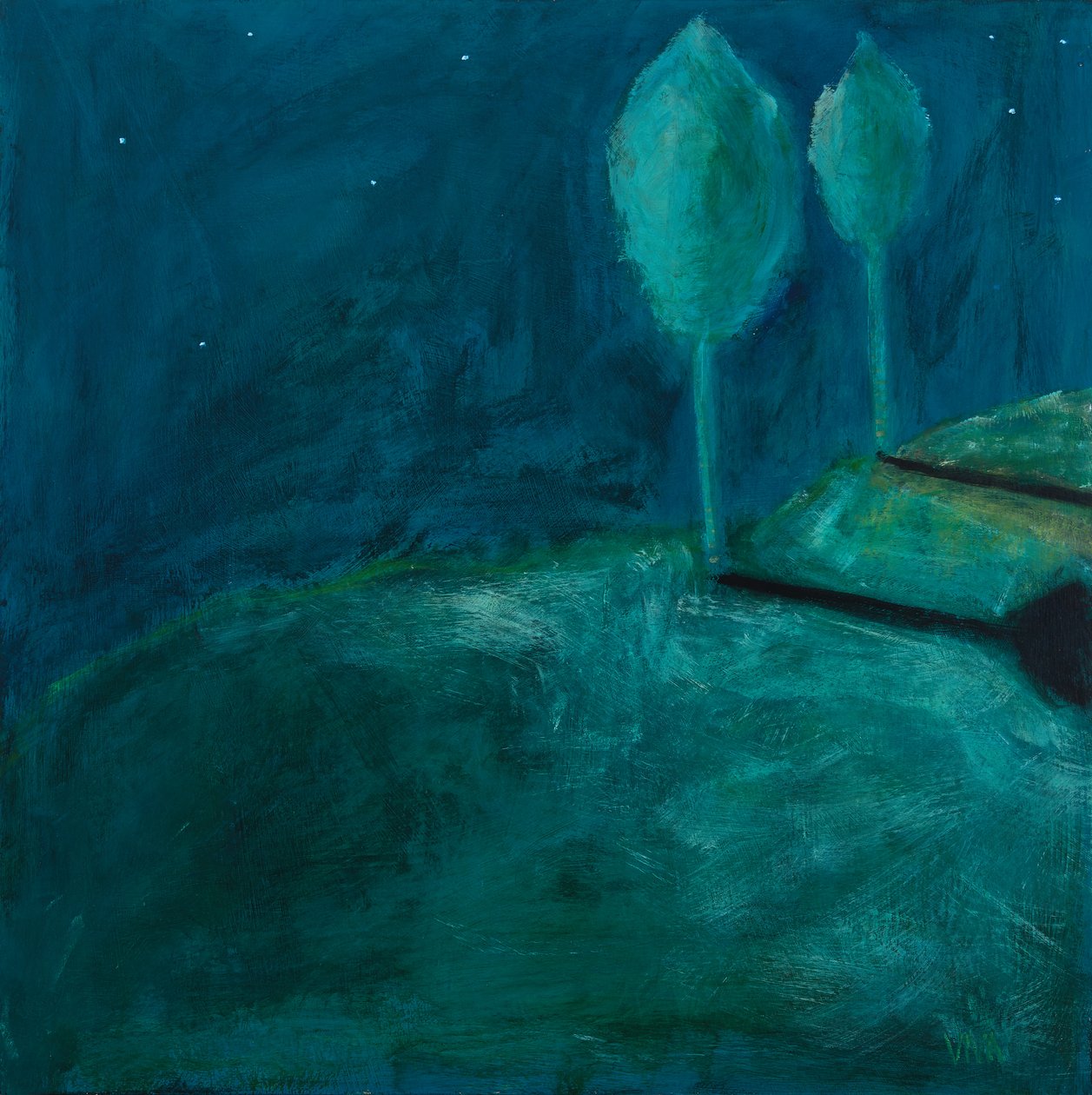 Stand Together, 2018 (akryl på plade) af Genevieve French