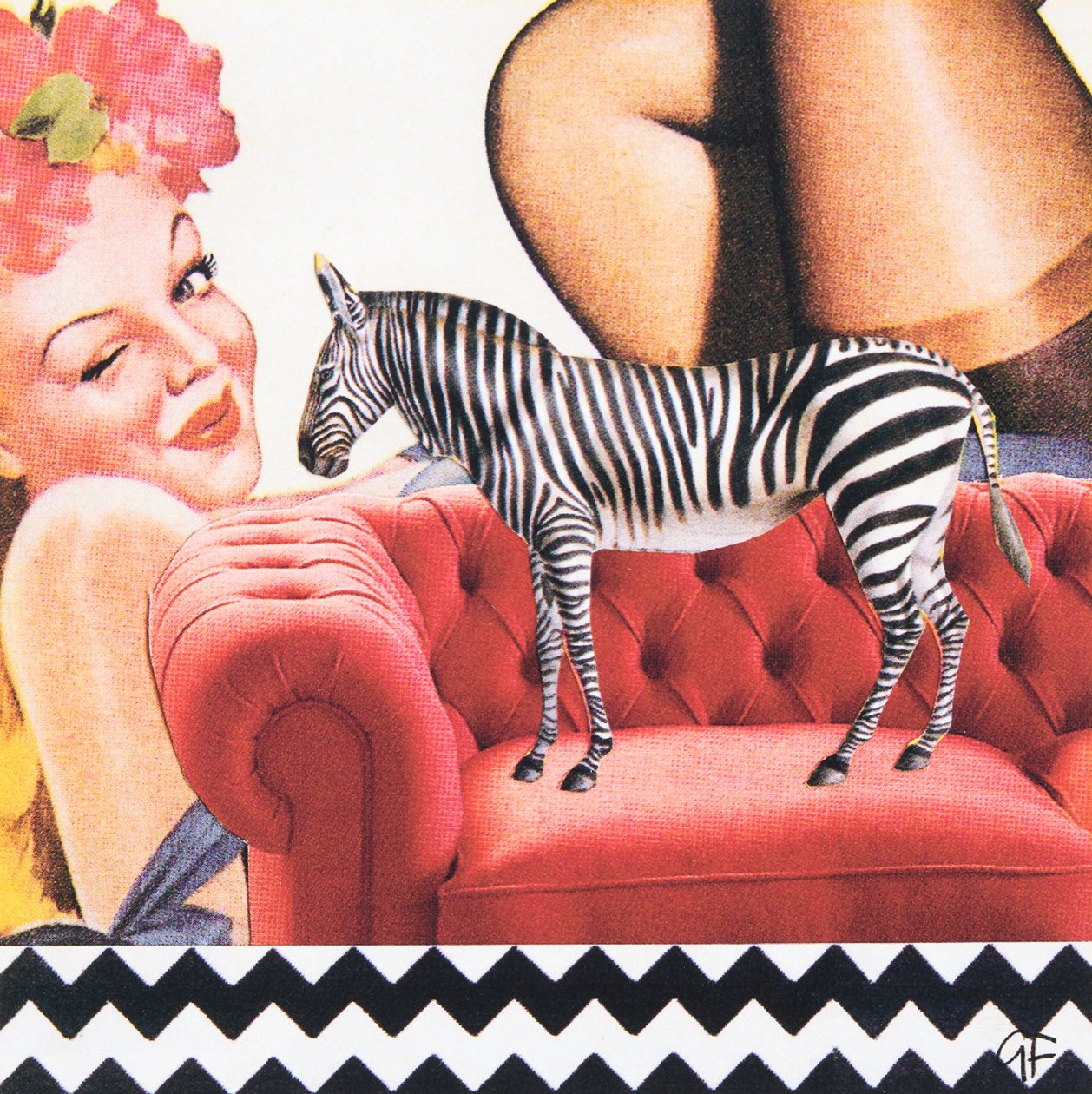 ZigZagZebra (collage) af Genevieve French
