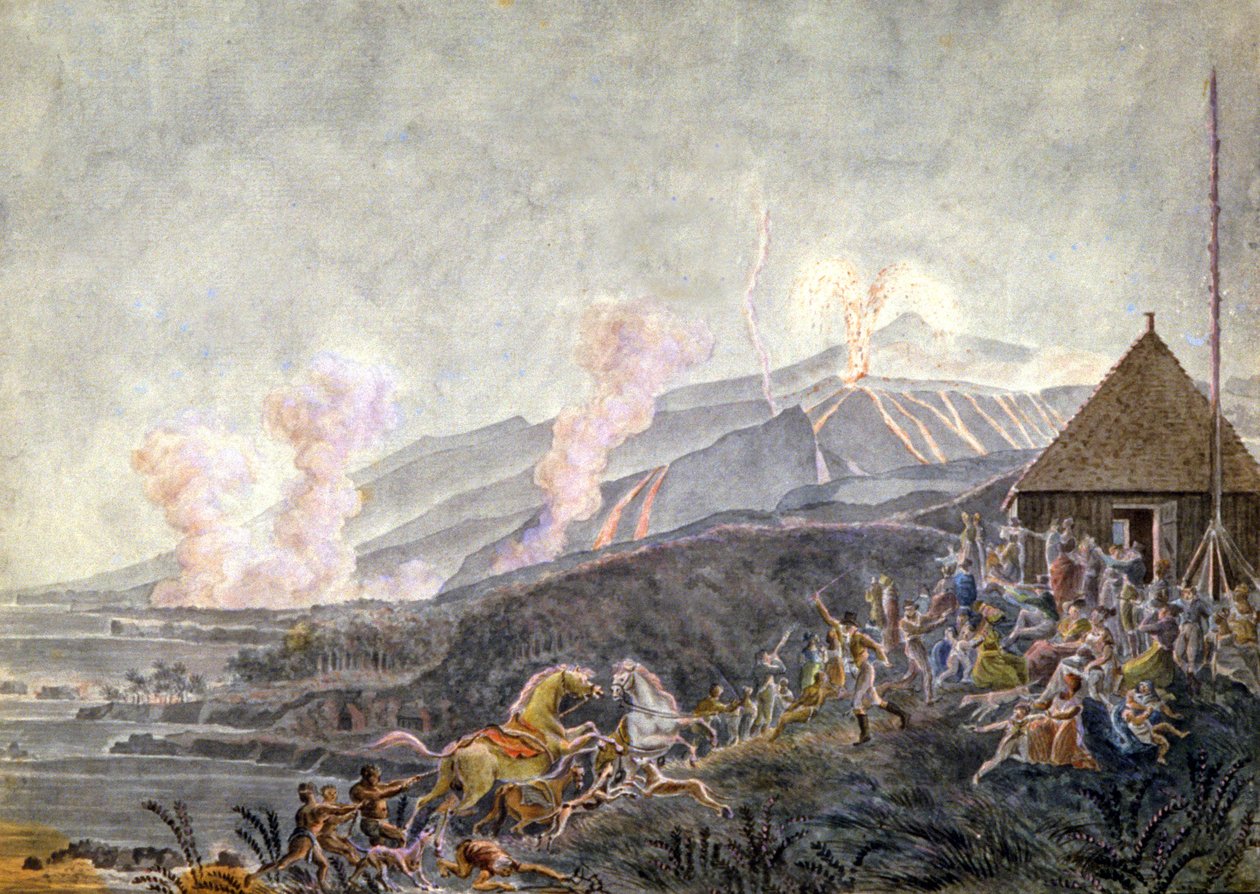 Panik under udbruddet af Piton de la Fournaise af Genevieve Sophie Marie Adele Patu de Rosemont
