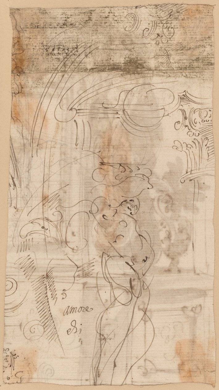 En arkitektonisk undersøgelse med en Atlantid af Genoese 17th Century