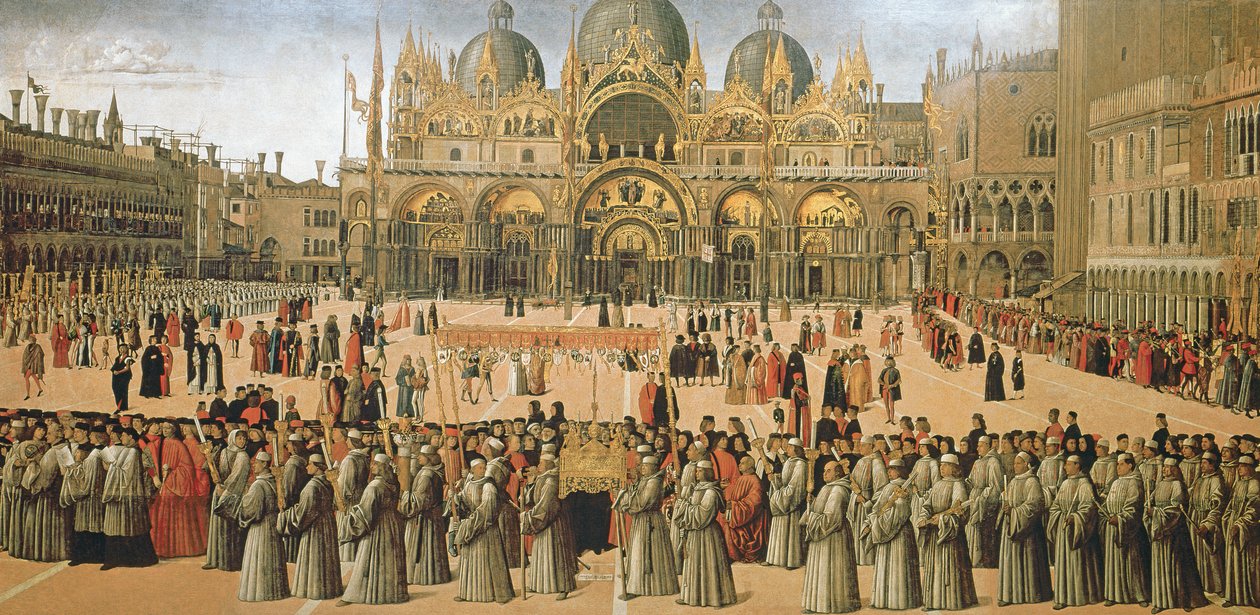 Procession på Markuspladsen, 1496 af Gentile Bellini