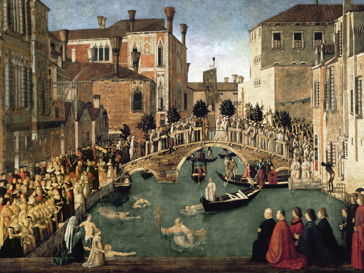 The Miracle of the Cross på San Lorenzo Bridge, 1500 (for detaljer se 61115) af Gentile Bellini