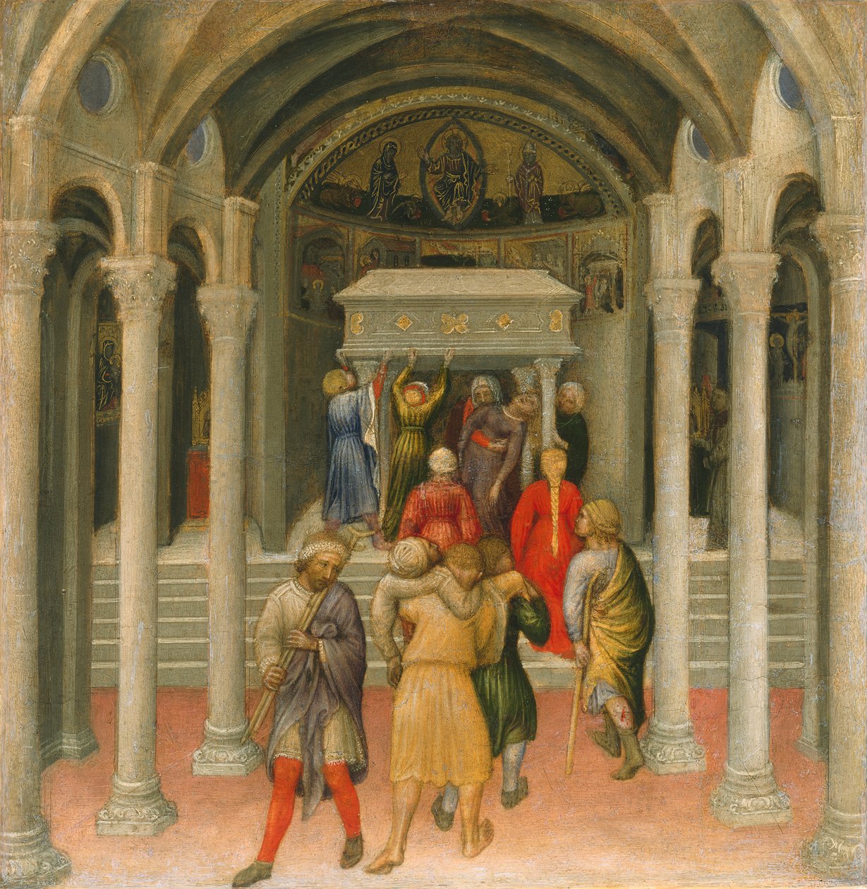 De forkrøblede og syge helbredt ved Sankt Nikolaus grav, 1425 (tempera på panel) af Gentile da Fabriano