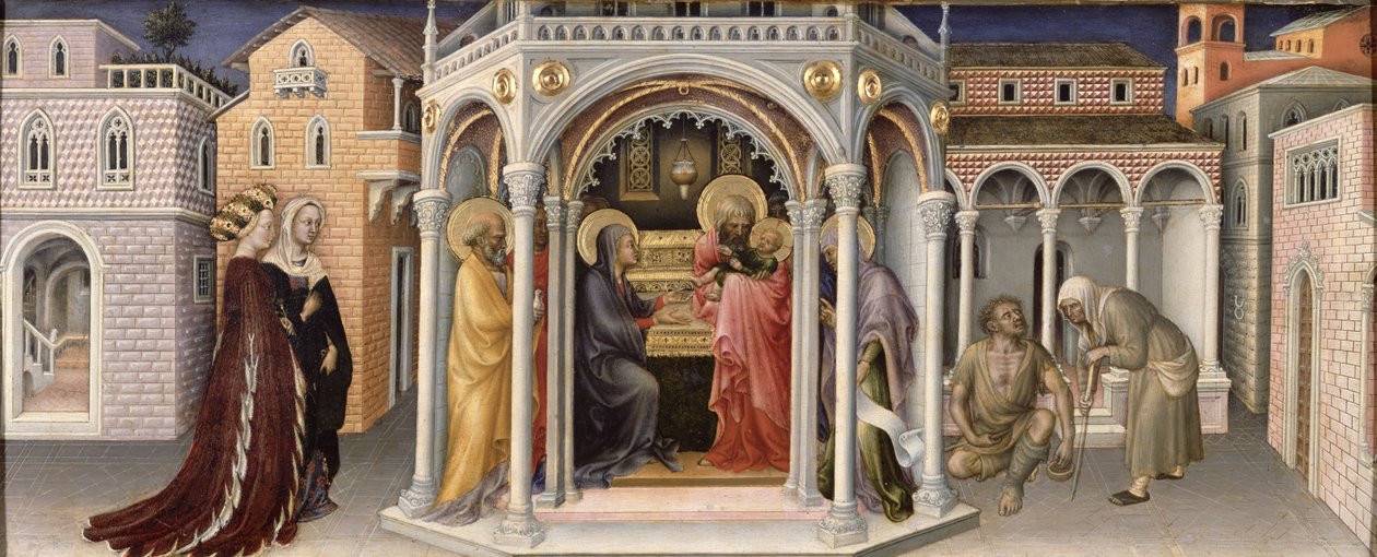 Præsentationen i templet, fra altertavlen for magiernes tilbedelse, 1423 (tempera på panel) af Gentile da Fabriano