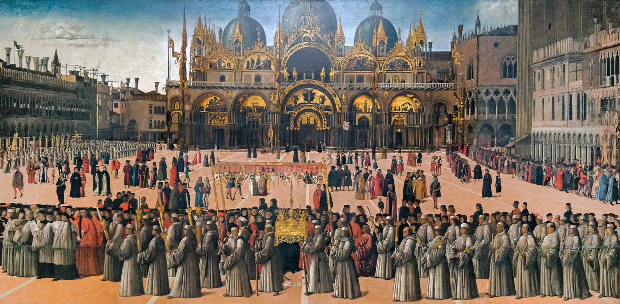 Procession på Piazza San Marco i Venedig, 1496. af Gentile Bellini