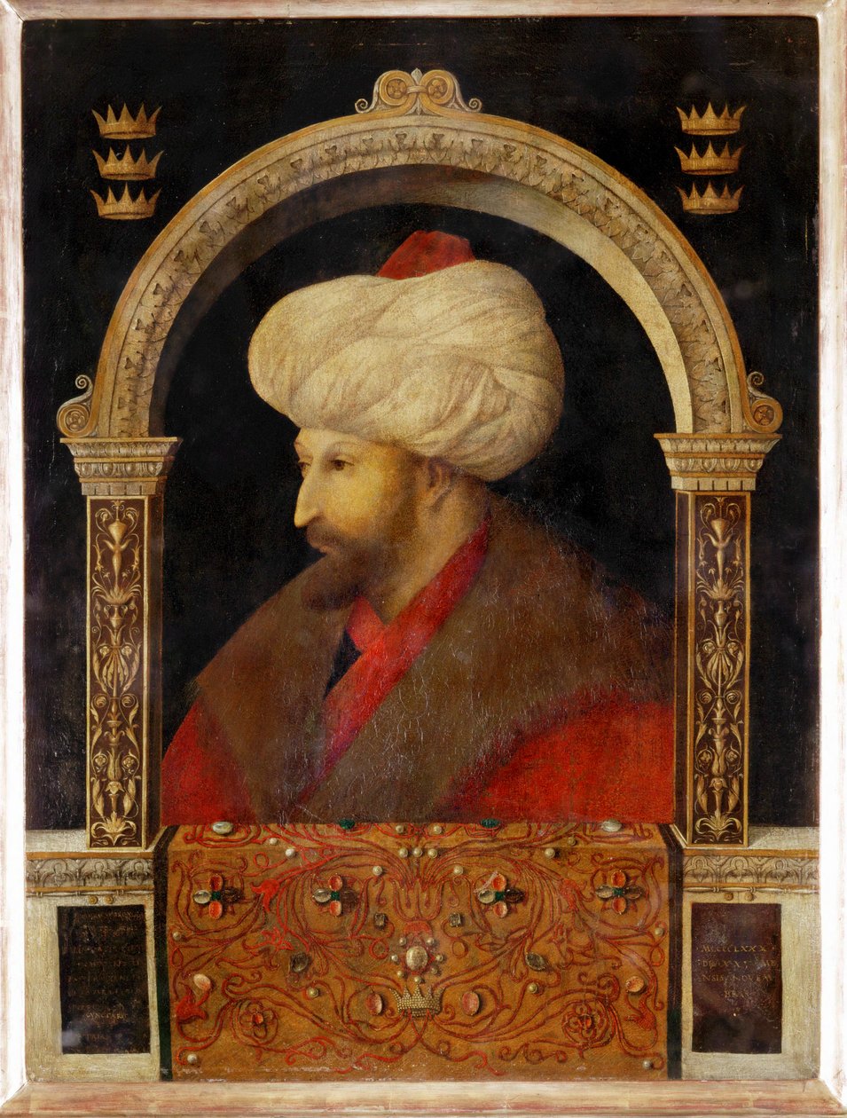 Sultan Mehmet II Fahti, Erobreren, sultanen fra erobringen af Konstantinopel ... (olie på lærred) af Gentile Bellini