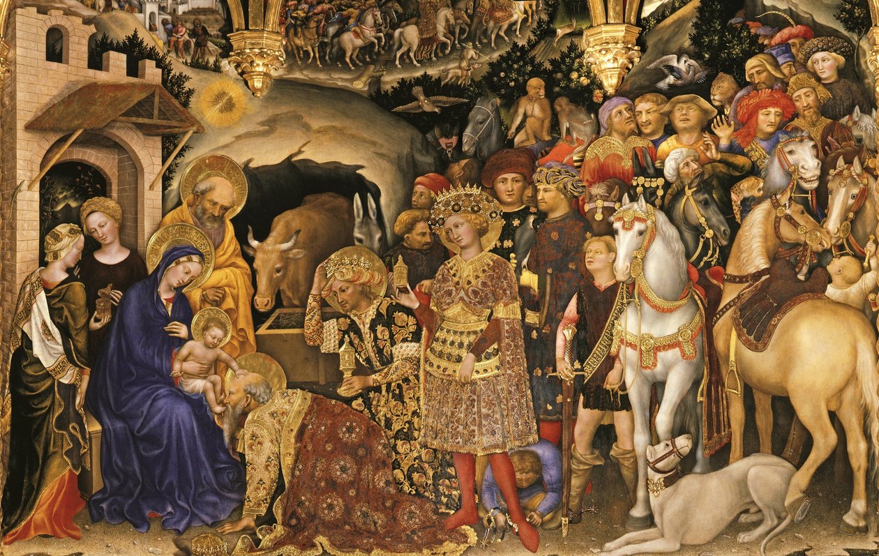 De hellige tre kongers tilbedelse (detalje) af Gentile da Fabriano