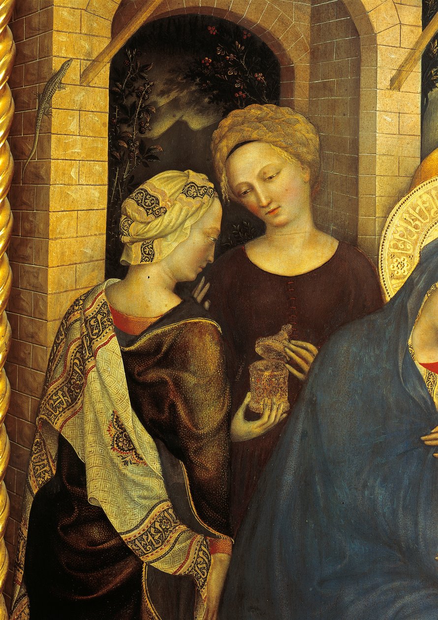Tilbedelse af Magi-detaljen af tjenere af Gentile da Fabriano
