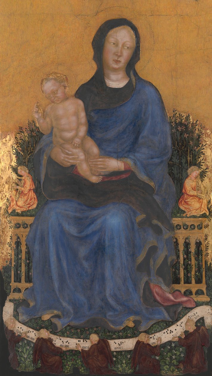 Madonna og barn med engle. af Gentile da Fabriano