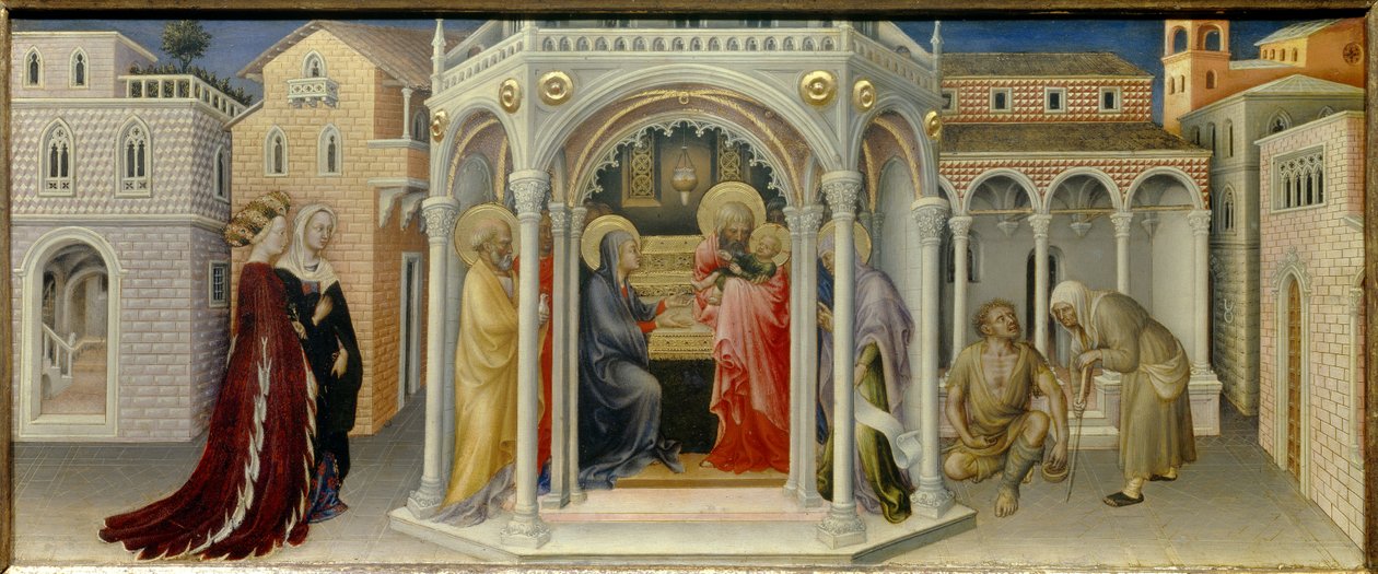 Præsentation ved templet Træmaleri af Gentile da Fabriano (1370-1427) 1423 Søn. 0,26x0,66 m af Gentile da Fabriano