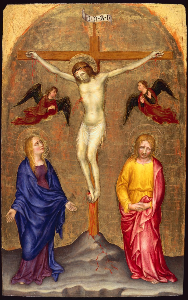 Korsfæstelsen (tempera på panel) af Gentile da Fabriano