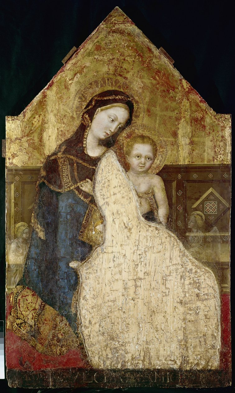 Jomfru med barn (tempera på panel af Gentile da Fabriano