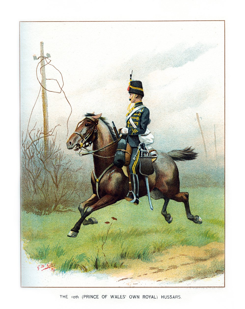 Den 10. prins af Wales egner kongelige husarer, c1890. af Geoffrey Douglas Giles