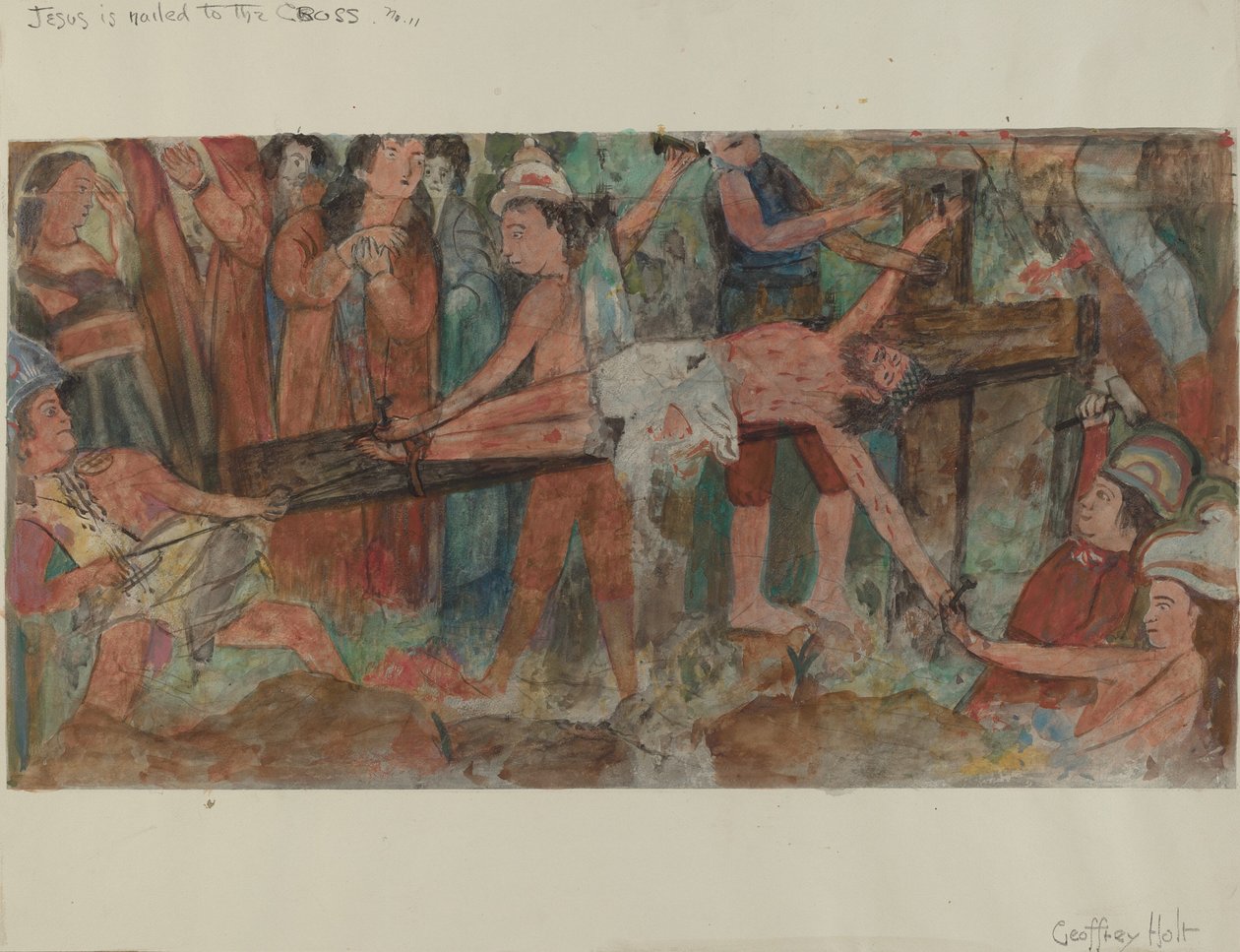 Korsets station nr. 11: Jesus er naglet til korset, ca. 1936. af Geoffrey Holt