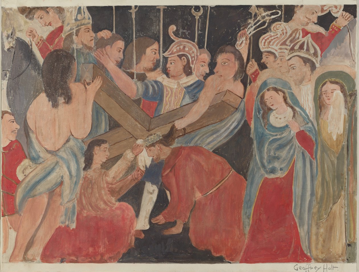 Korsets station nr. 6: Veronica yder tjeneste til Jesus, ca. 1936. af Geoffrey Holt