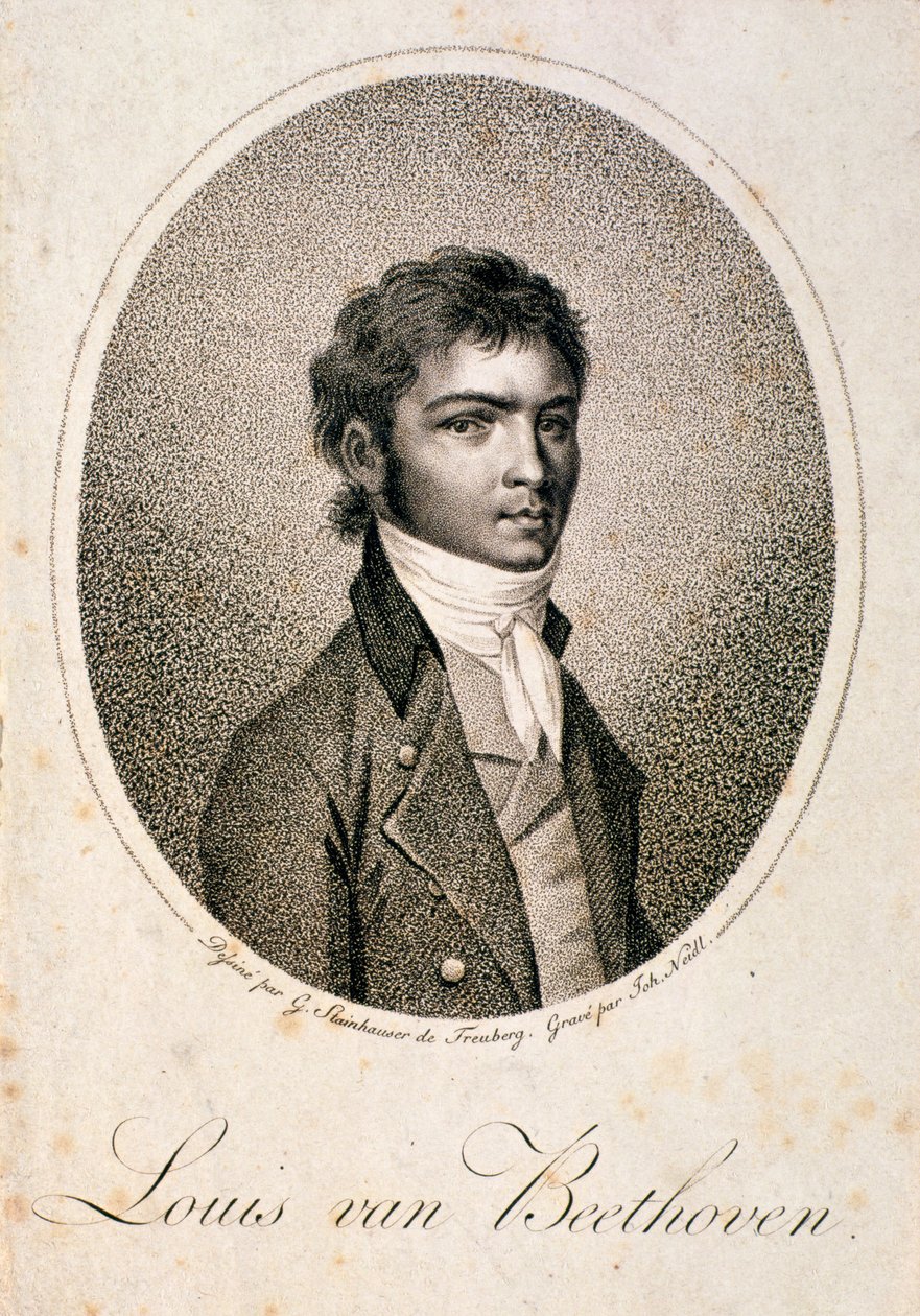 Portræt af Louis van Beethoven (1712-73) graveret af Johann Joseph Neidl (1776-1832) (mezzotint) af Georg Andreas Steinhauser