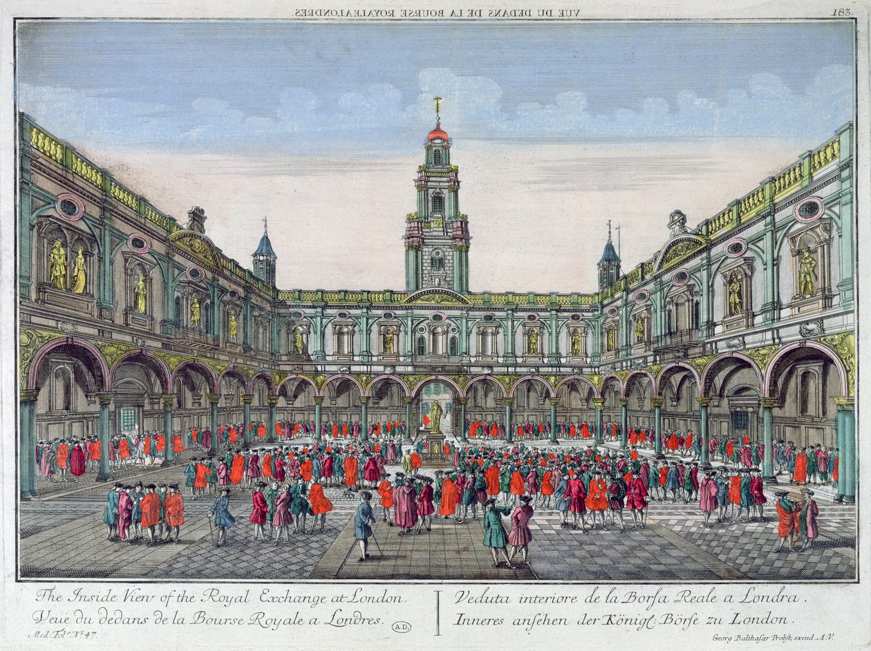 Indefra af Royal Exchange, London af Georg Balthasar Probst