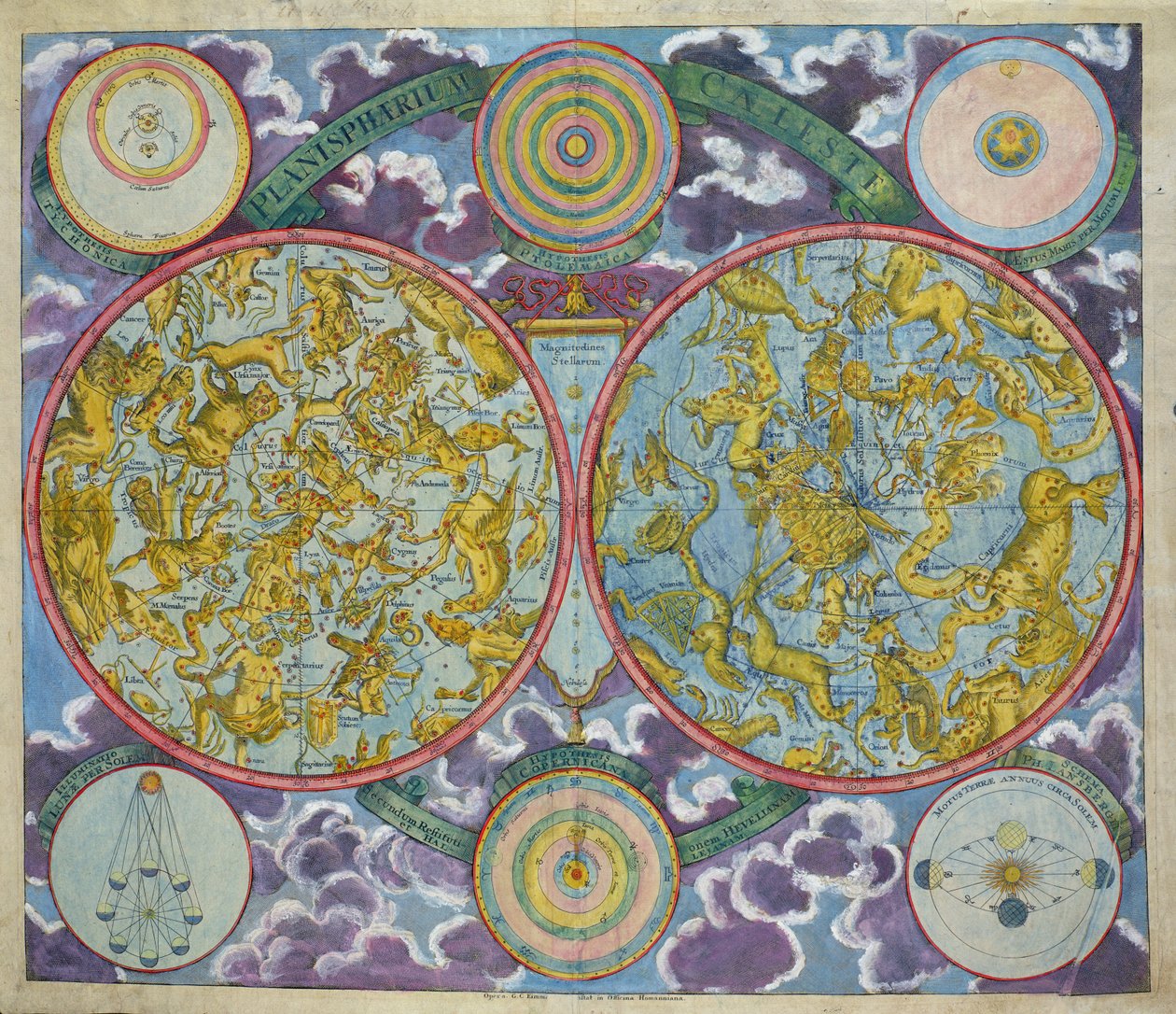 Himmelske kort over planeterne af Georg Christoph II Eimmart
