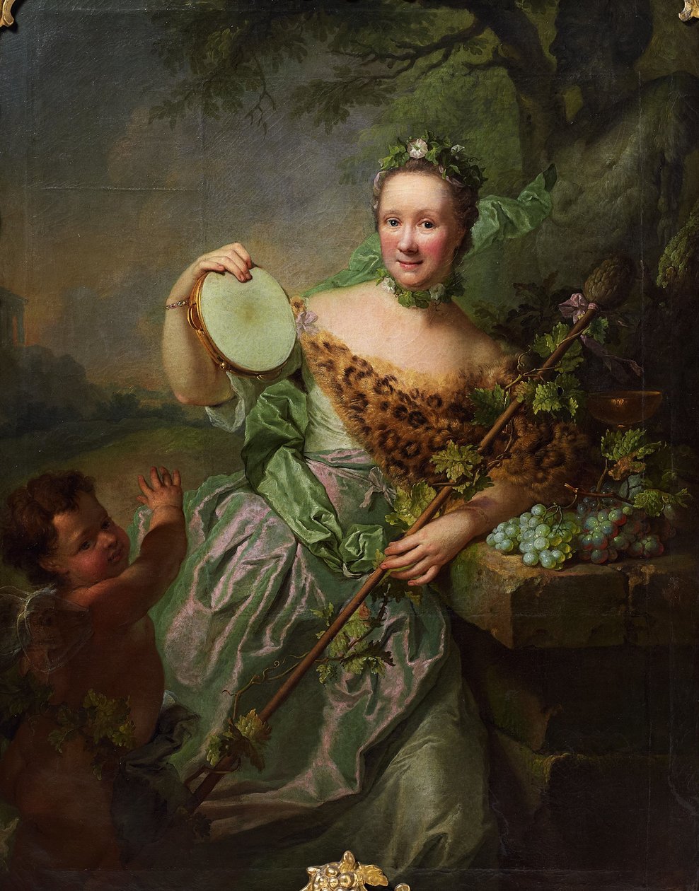 Portræt af Anna Regina von Olthoff som Bachhantin af Georg David Matthieu