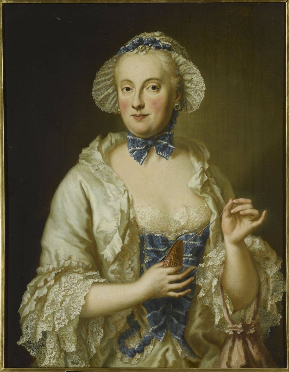 Portræt af prinsesse Charlotte Amalie af Hesse-Philippsthal (1730-1801) eller Maria Anna Sophia af Sachsen (1728-1797) af Georg Desmarees
