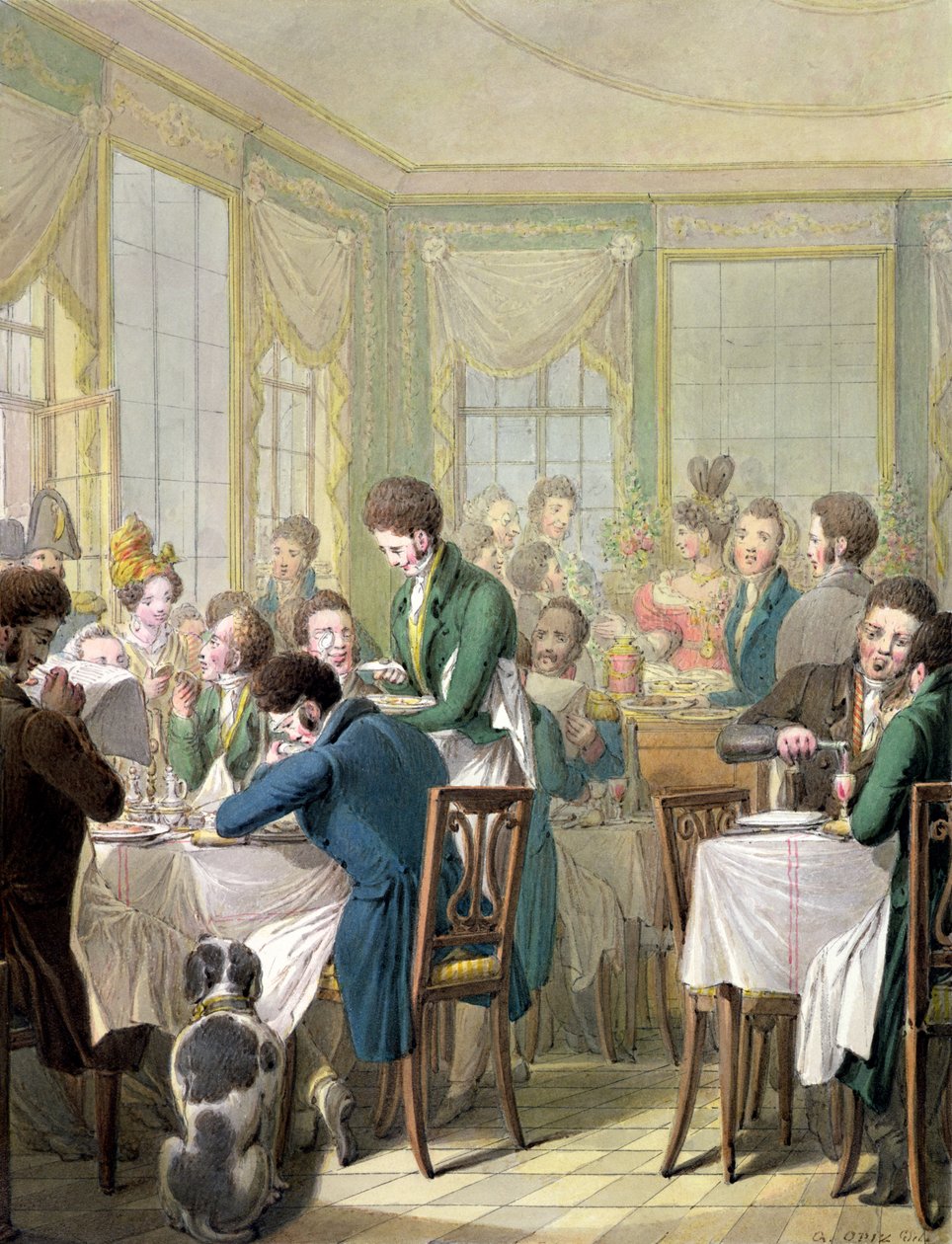 Restauranten i Palais Royal, 1831 af Georg Emanuel Opitz