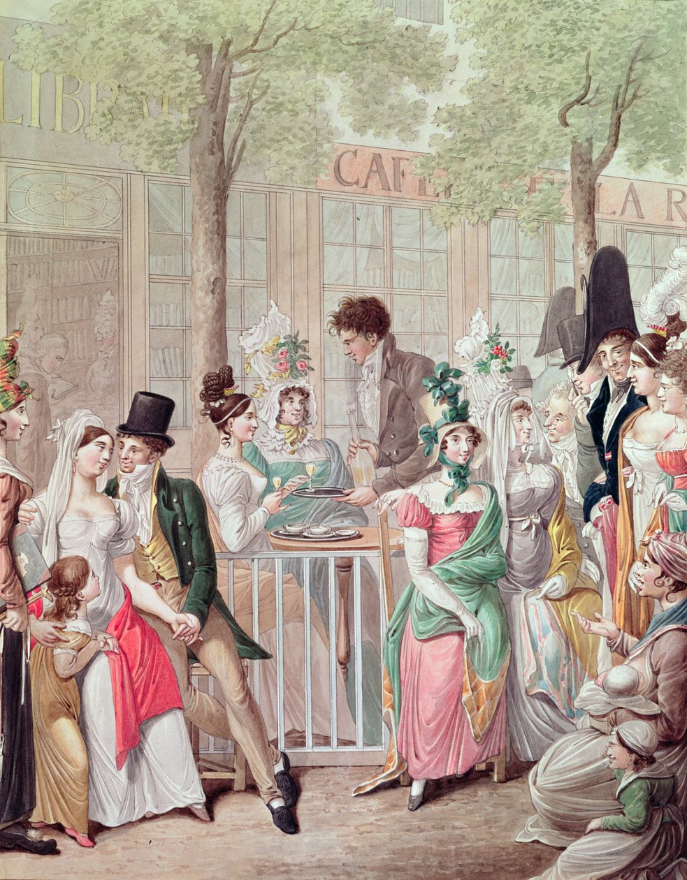 Terrassen på Cafe de la Rotonde i 1814 af Georg Emanuel Opitz