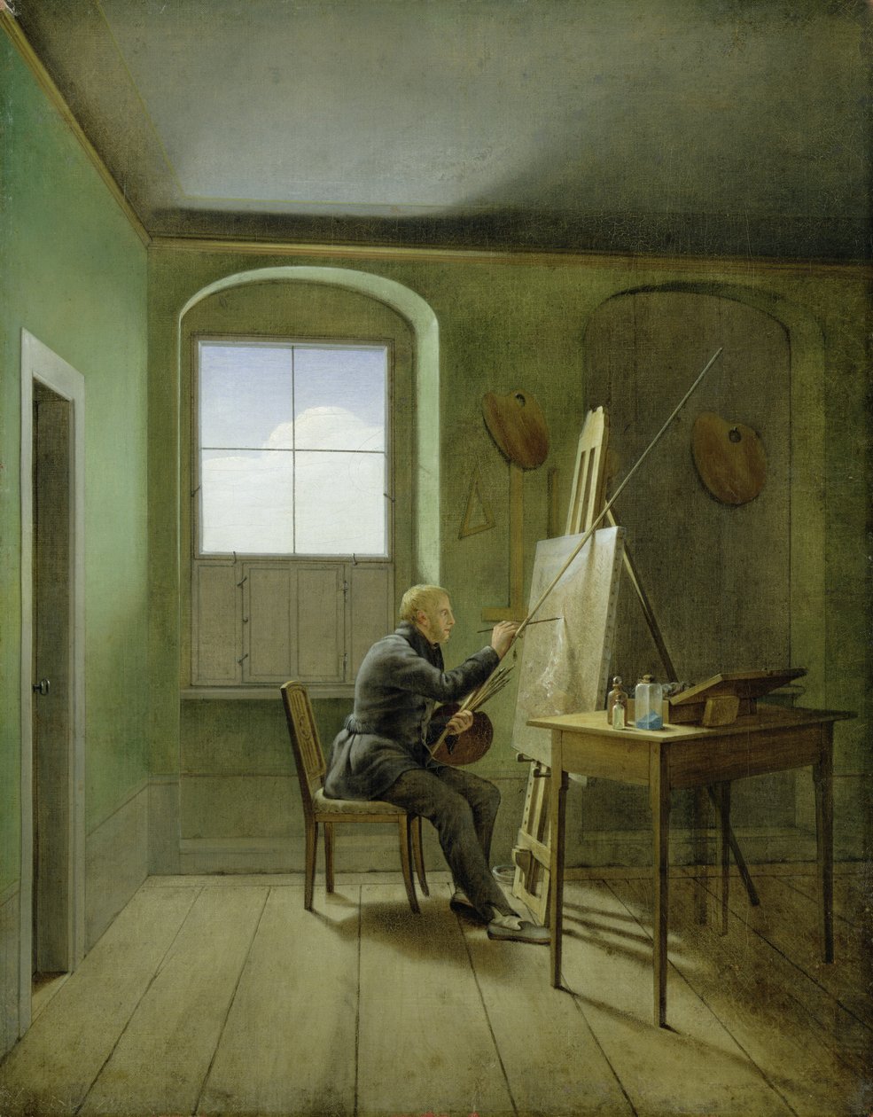 Caspar David Friedrich (1774-1840) i sit atelier, 1811 af Georg Friedrich Kersting