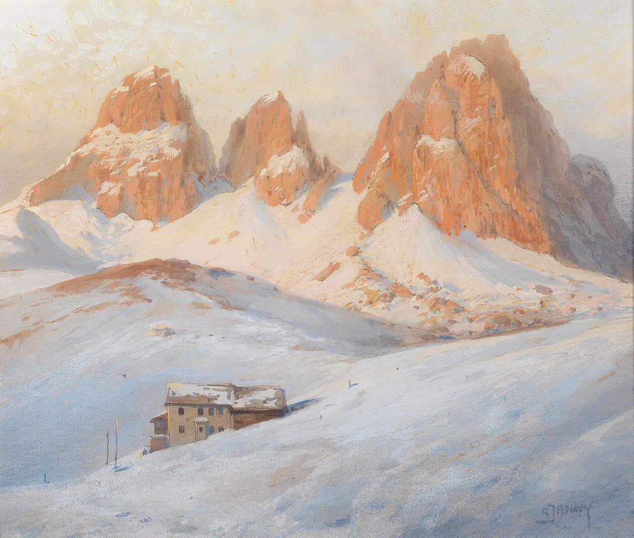 Sassolungo Group og Sella Pass i Dolomitterne af Georg Janny