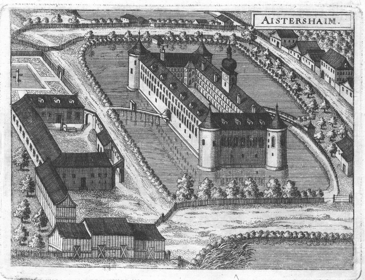 Aistersheim Slot omkring 1674 af Georg Matthaus Vischer