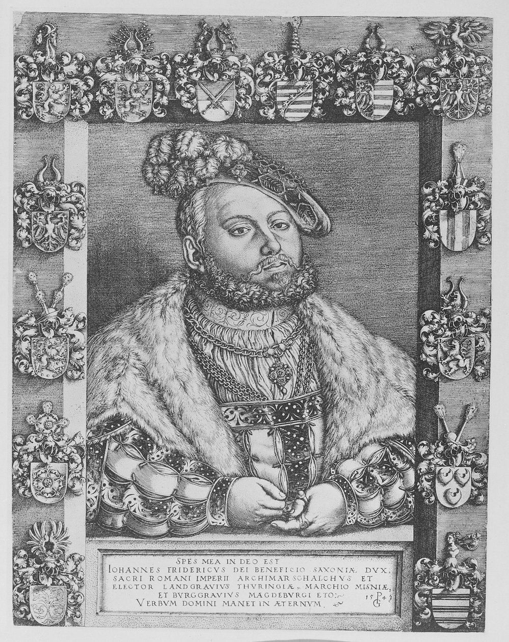 Johann Friedrich I, kurfyrste og hertug af Sachsen, 1543 af Georg Pencz