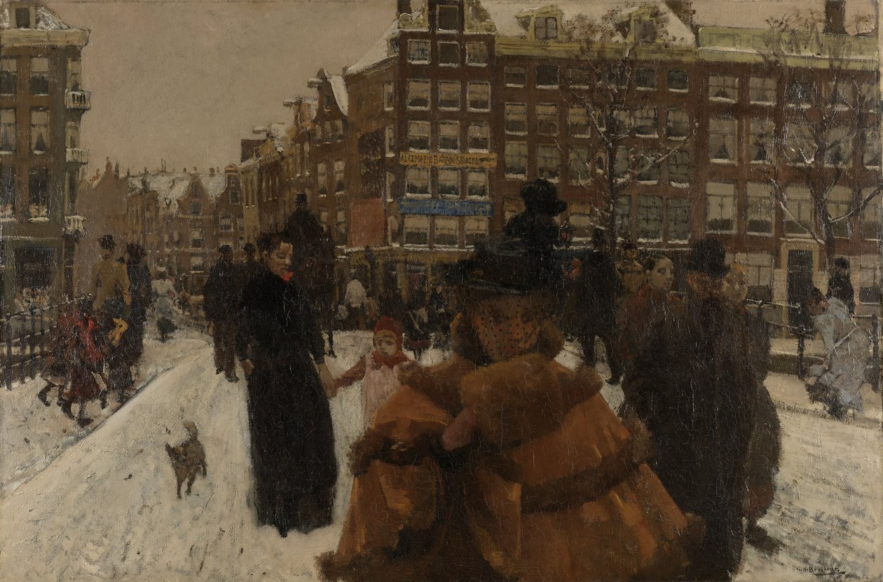 Singelbroen ved Paleisstraat i Amsterdam, 1896-8 af George Hendrik Breitner