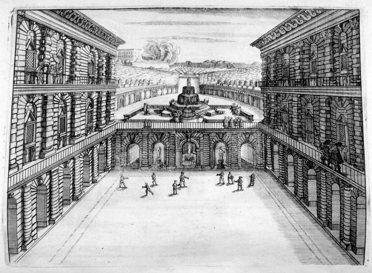 Slot og havedesign, 1664 af Georg Andreas Bockler