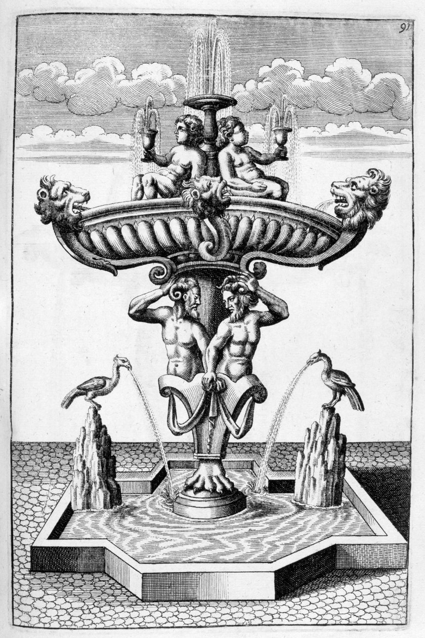 Dekorativt springvandsdesign, 1664 af Georg Andreas Bockler