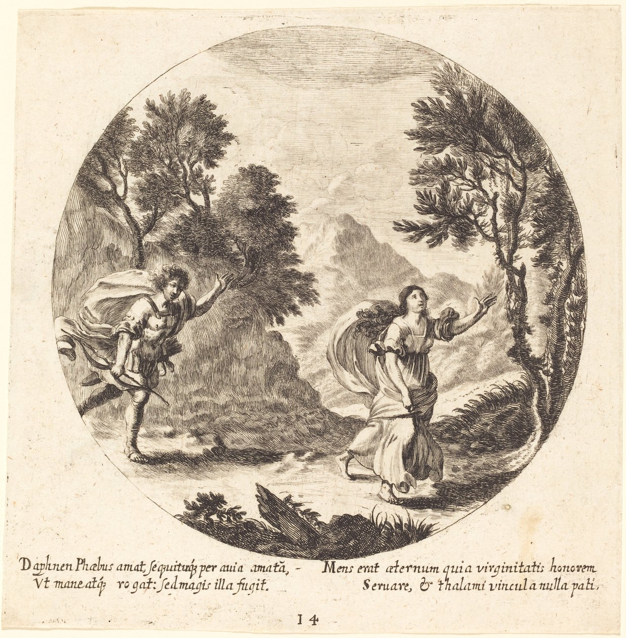 Apollo og Daphne af Georg Andreas Wolfgang the Elder