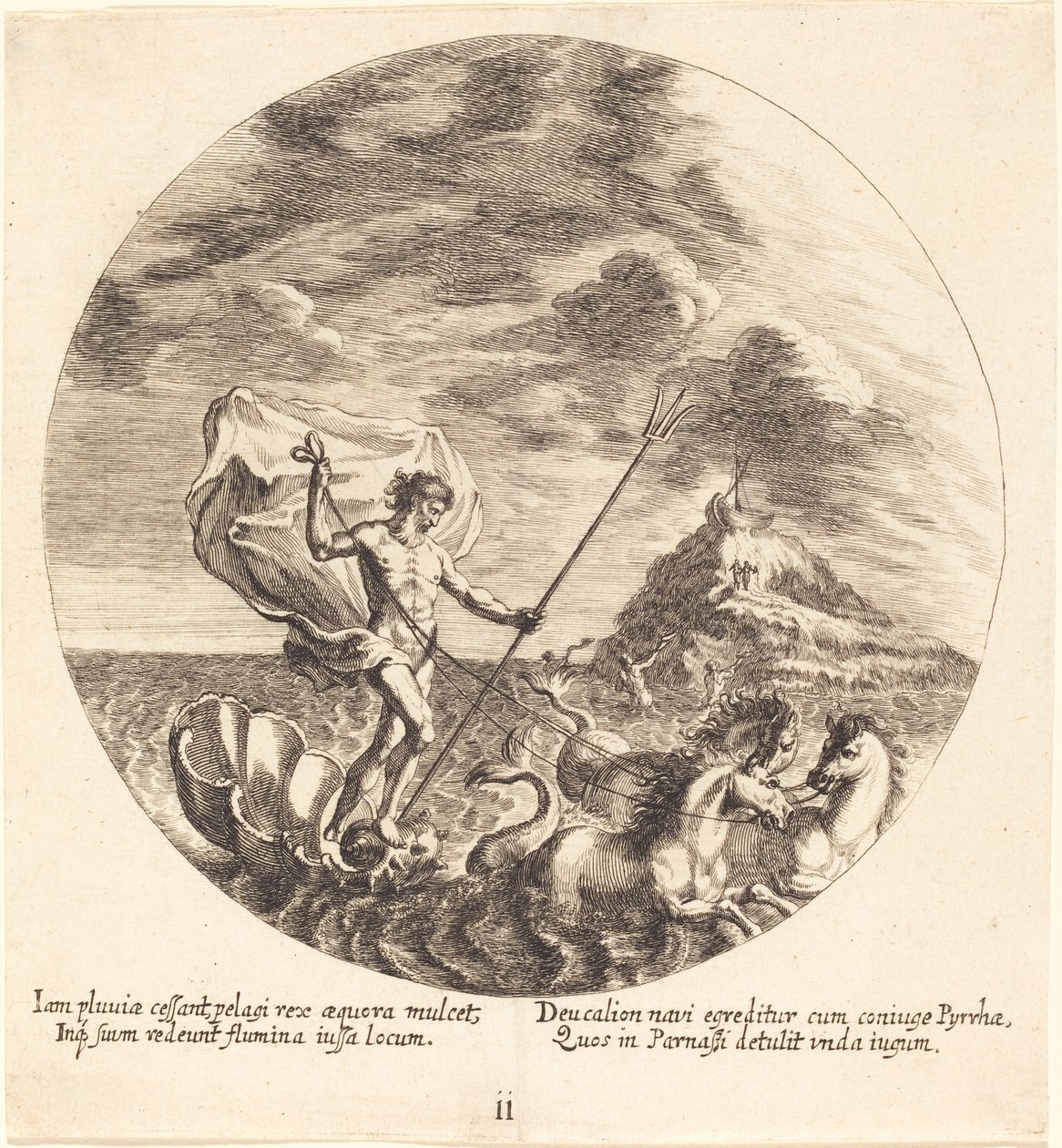Deucalion og Pyrrha Land på Parnassus af Georg Andreas Wolfgang the Elder