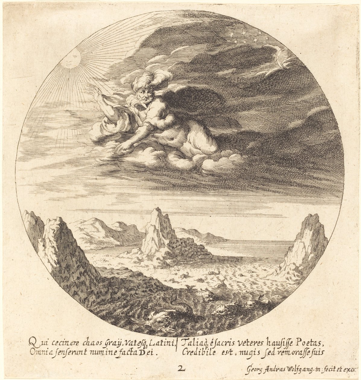 Gud skaber orden fra kaos af Georg Andreas Wolfgang the Elder