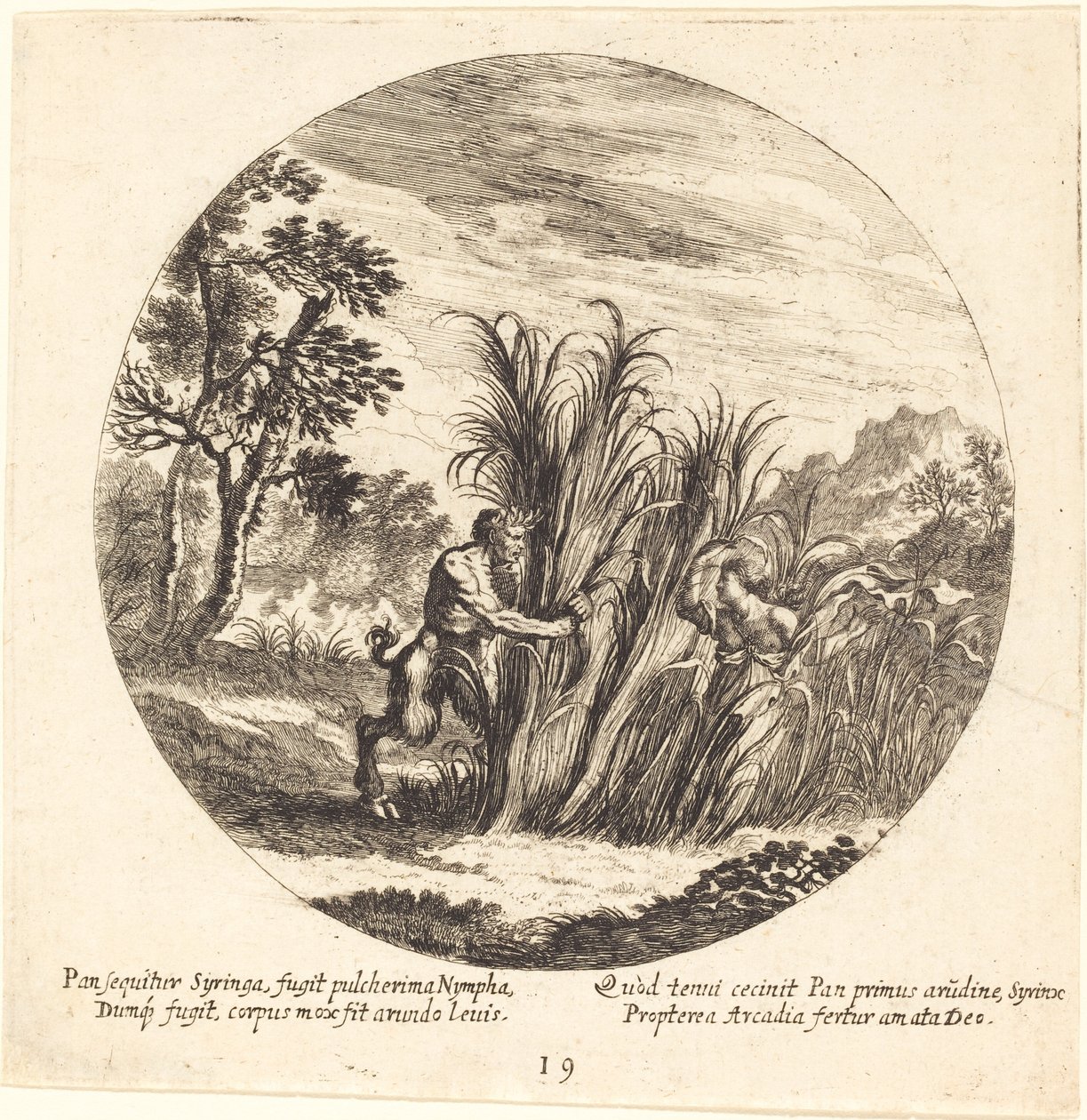 Pan og Syrinx af Georg Andreas Wolfgang the Elder