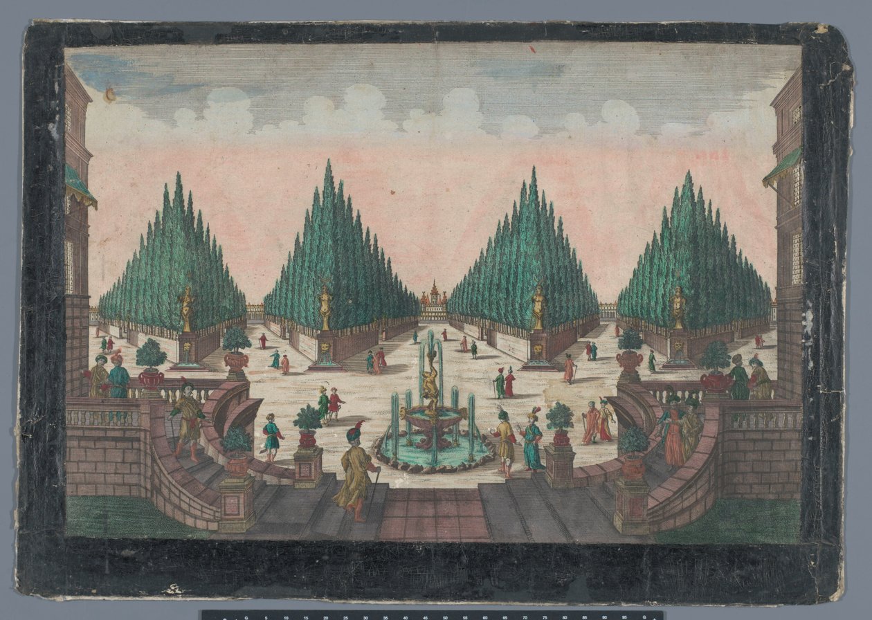 Udsigt over en cypreshave i Konstantinopel Prospect des Cypresses Gartens af Georg Balthasar Probst (possibly)