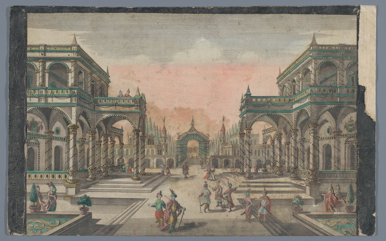 Udsigt over en allé mod en cypreshave i Konstantinopel Lust-Gänge des Groß-Sultans gegen dem Cypressen Garten af Georg Balthasar Probst (possibly)