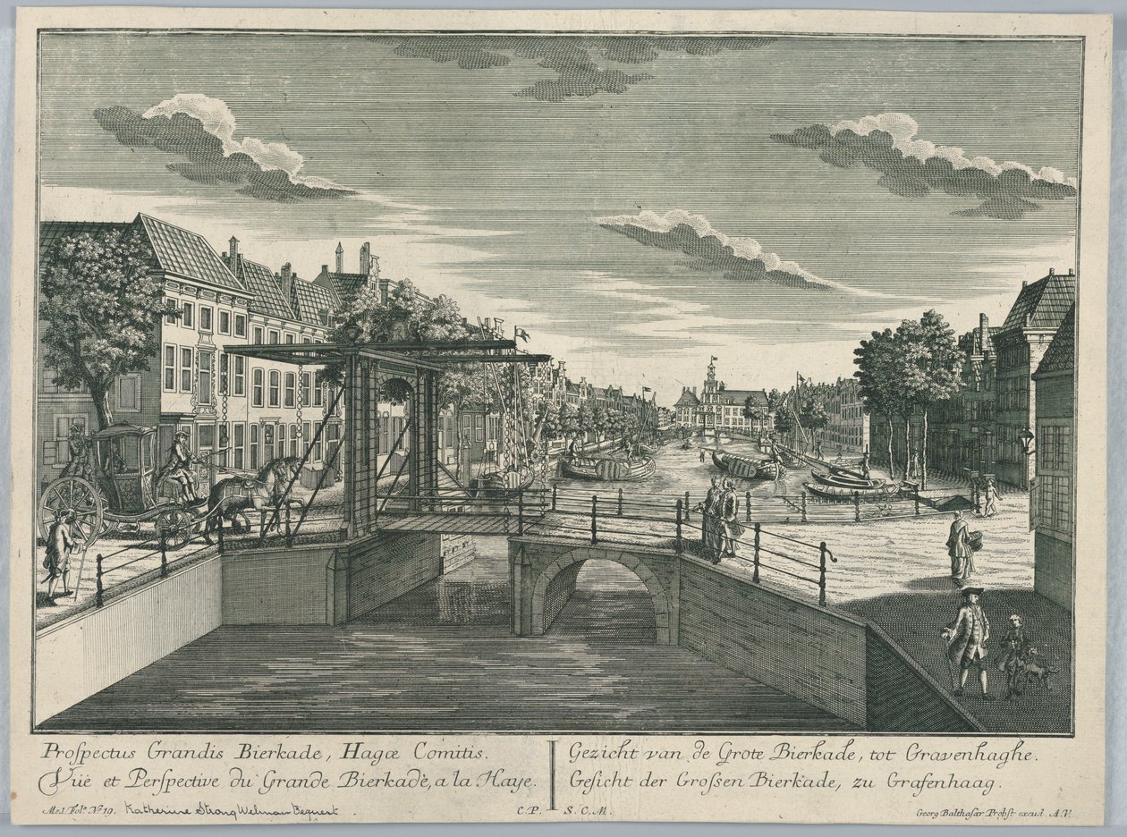 Peep-show, Udsigt over den Store Bierkade, Haag af Georg Balthasar Probst