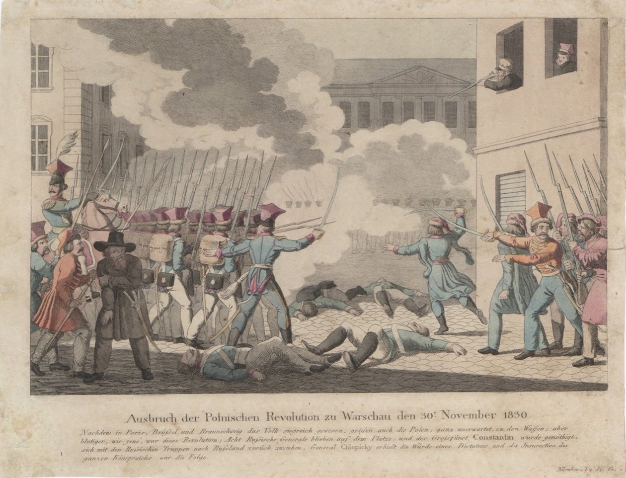 Udbrud af den polske revolution i Warszawa i november 1830 af Georg Benedikt Wunder