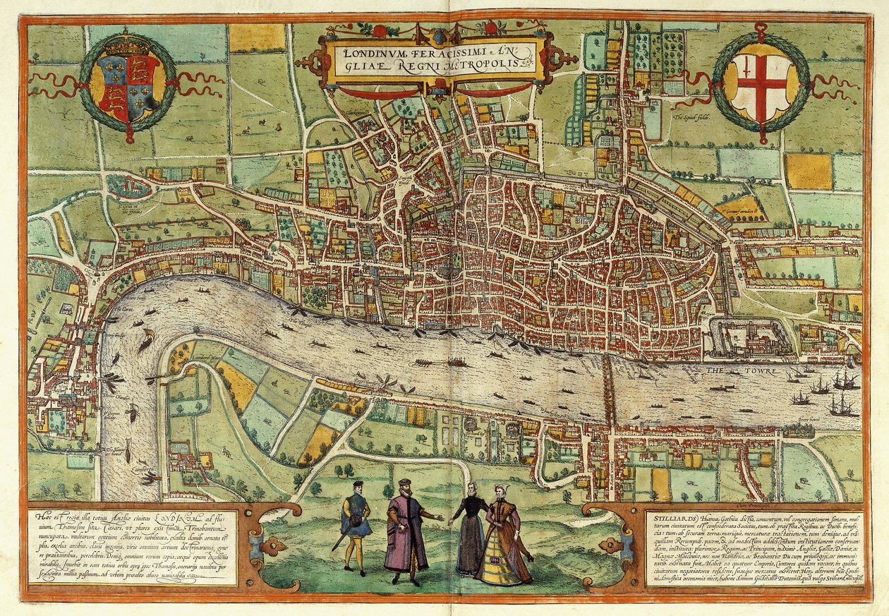 Udsigt over London, 1613 af Georg Braun