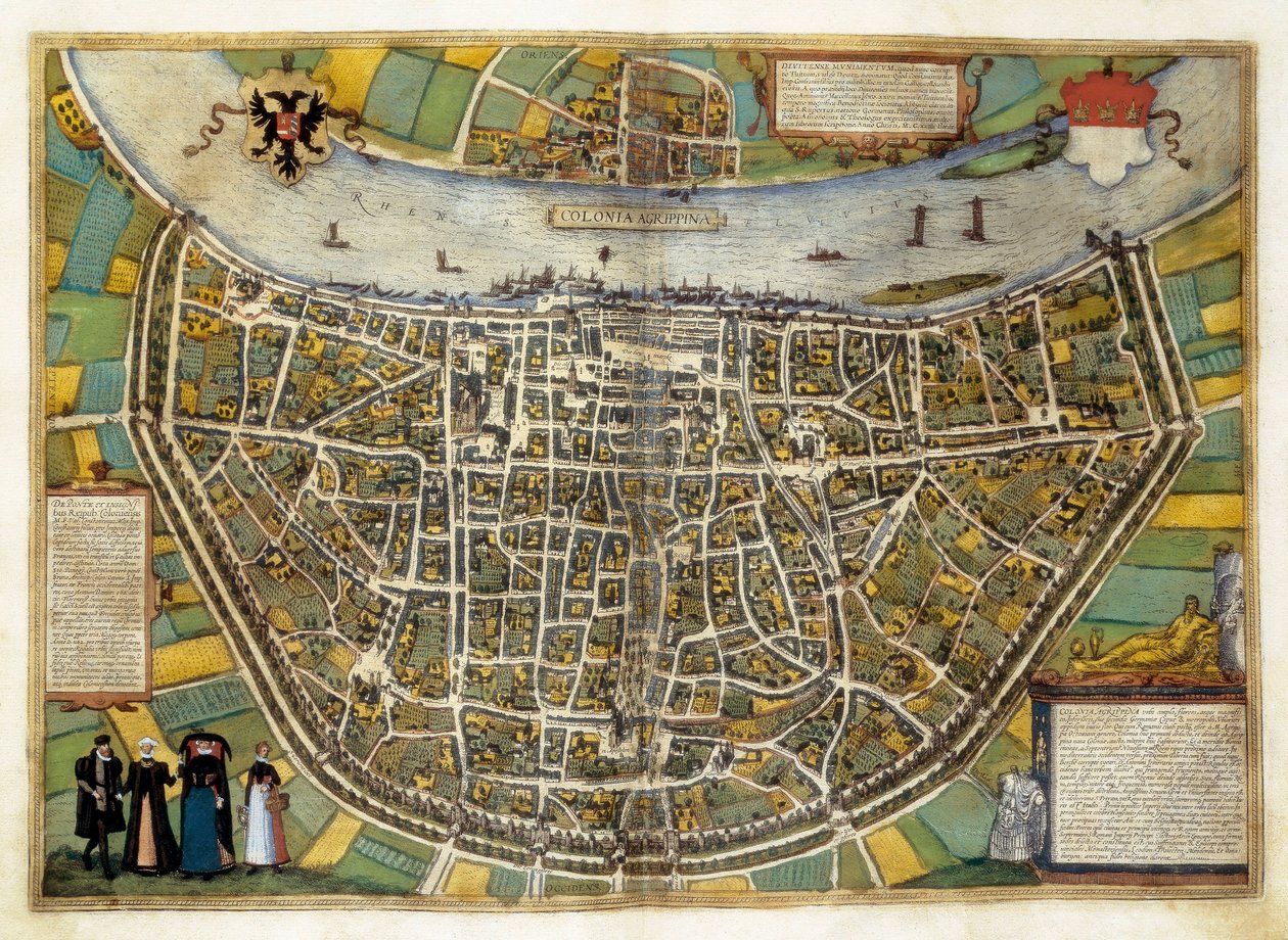 Kort over byen Burgos i Spanien af Georg Braun