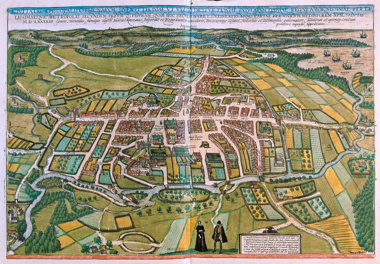Plan over Odense, Danmark i 