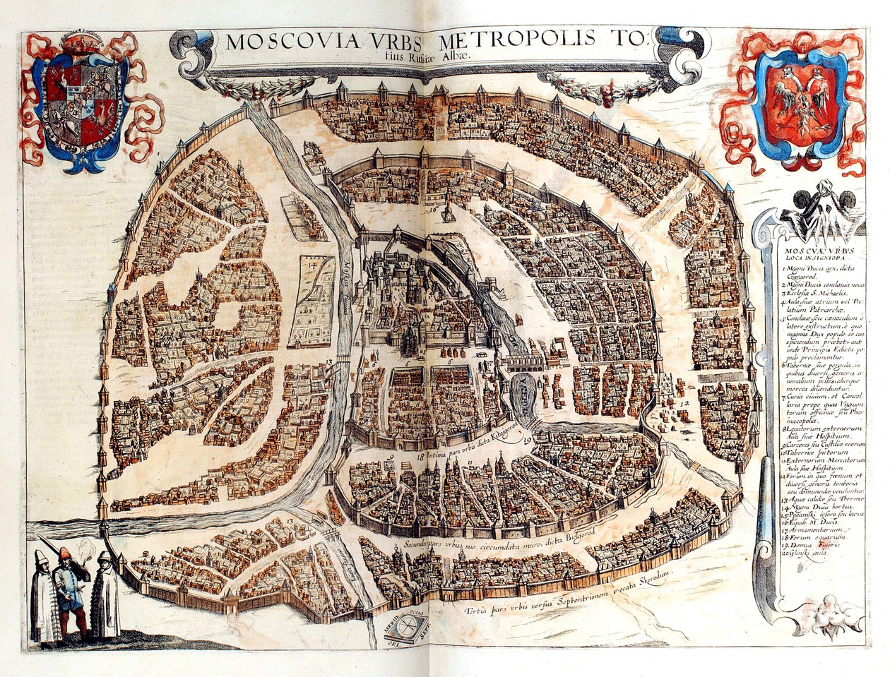 Kort over Moskva, 1572 af Georg Braun und Franz Hogenberg