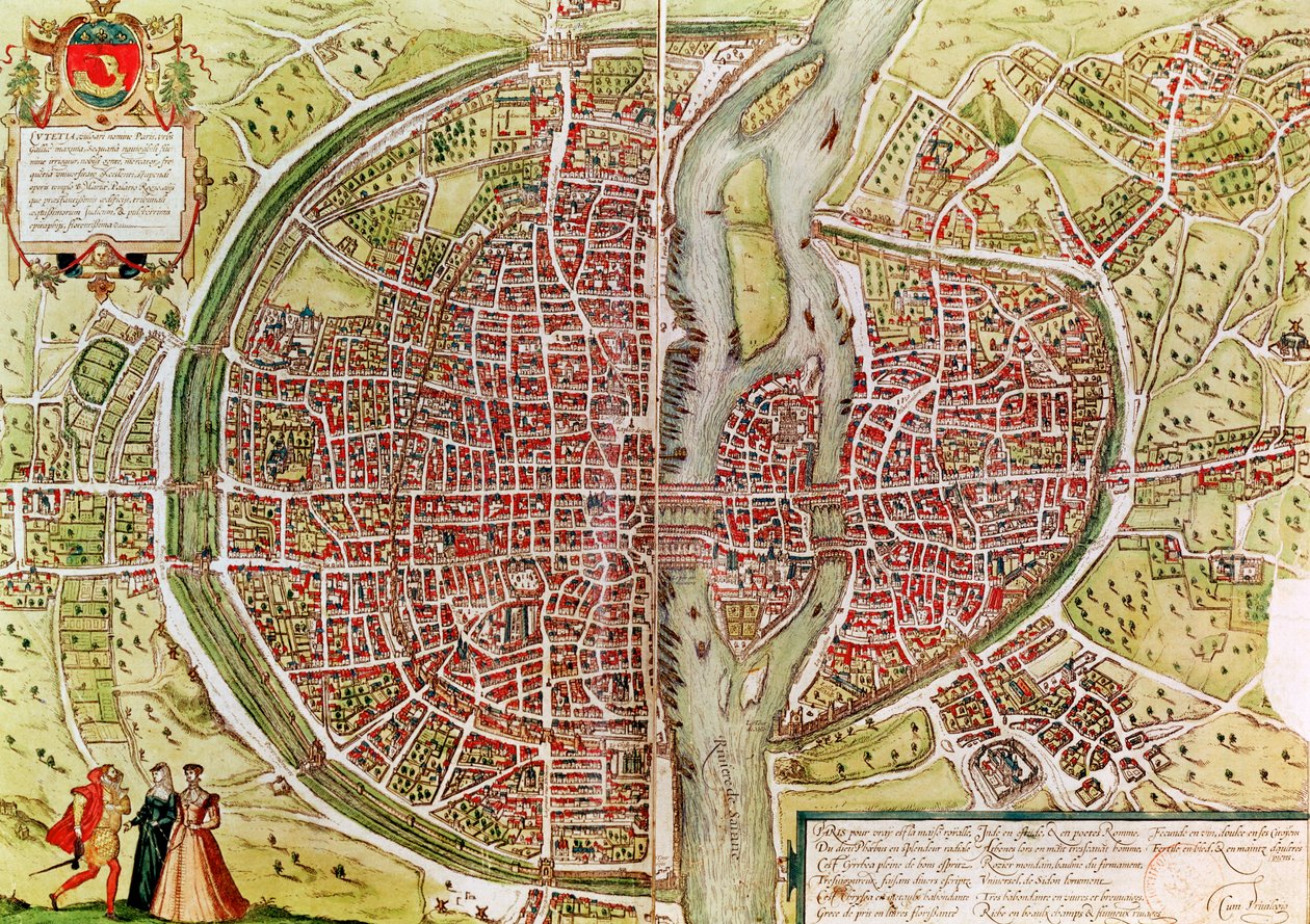 Kort over Paris fra 