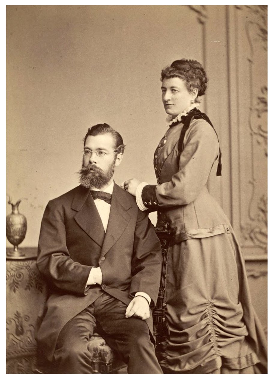 Portræt af Hermann von Ihering med sin første kone, Anna Maria Clara Belzer Wolf af Georg Brokesch