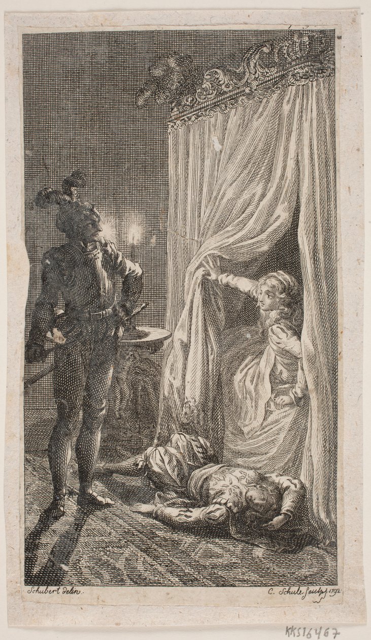 Illustration med sovekammerscene af Georg Christian Schule