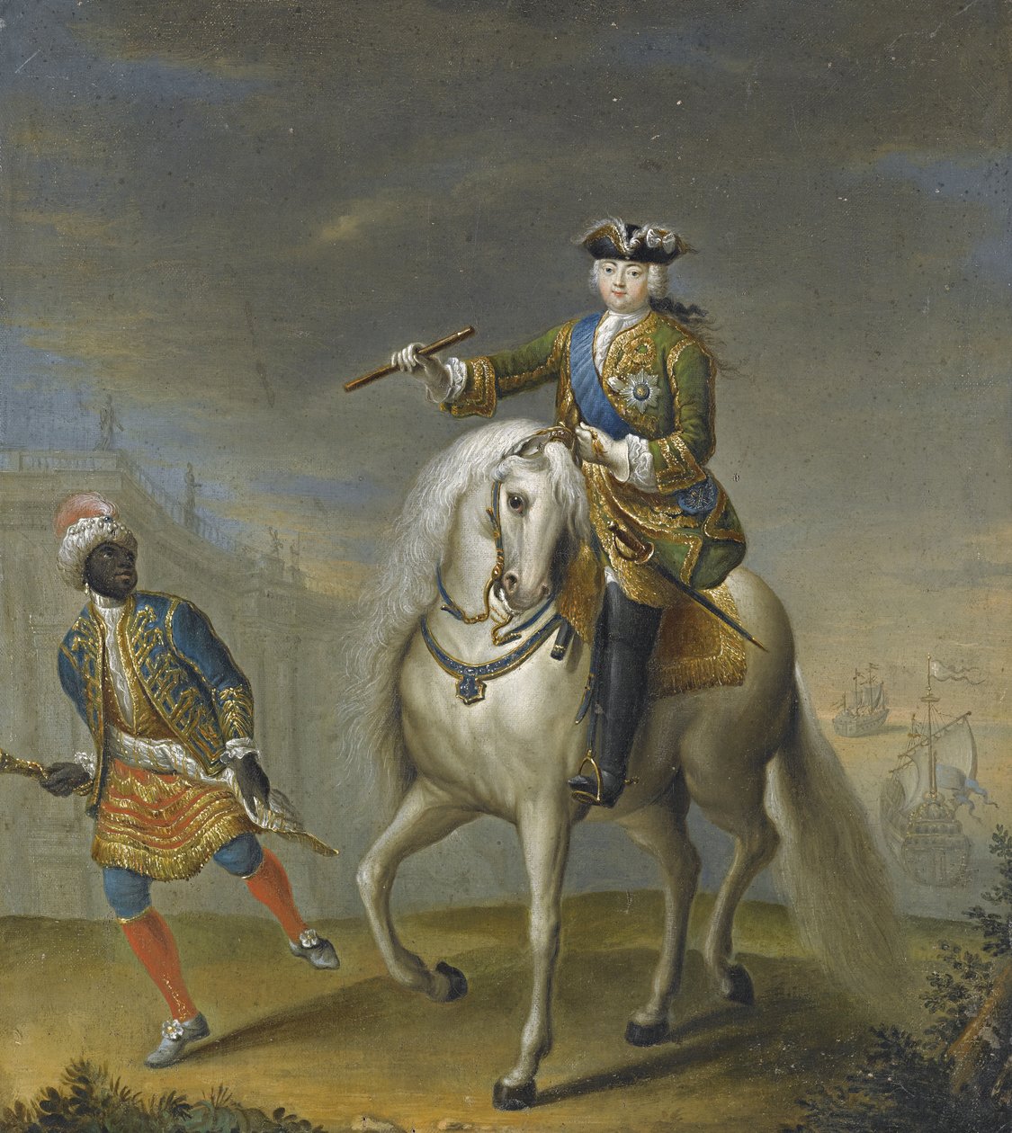 Kejserinde Elisabeth 1709-1762 med en arabisk dreng af Georg Christoph Grooth