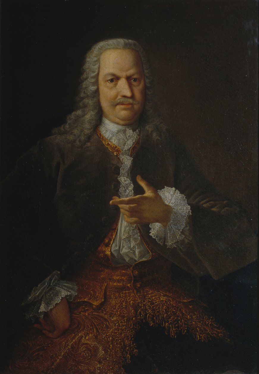 Portræt af Akinfiy Nikitich Demidov 16781745, før 1745 af Georg Christoph Grooth